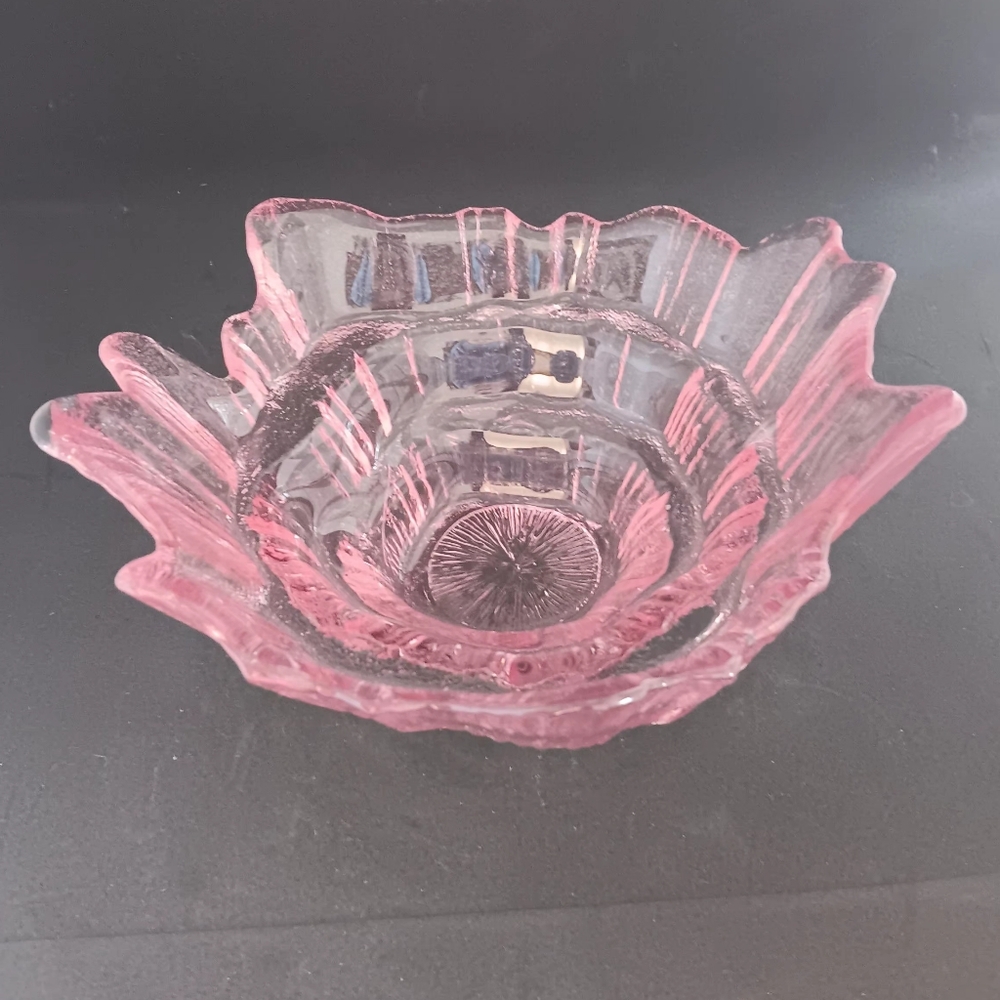 Vintage Pink Glass Decorative Bowl